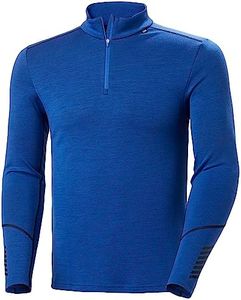 Helly Hansen Men's LIFA Merino Midweight 1/2 Zip Base Layer Blue