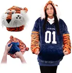 Plushible Wearable Blanket Hoodie Oversized Long Sleeve Sweatshirt Front Pocket Cozy Gifts for Adult Women Men Auburn University Snugible Pillow