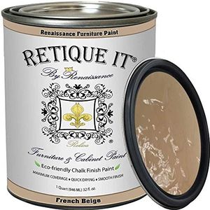 Renaissance Chalk Furniture Paint Qt - Non Toxic, Eco-Friendly, Superior Coverage - French Beige (32oz)