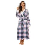 iniber Plush Robes for Women, Soft Warm Fleece Bathrobe for Women, Women's Robe with Hood Long Comfy Ladies Sleepwear