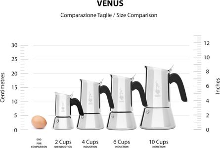 Bialetti Venus Induction Espresso Maker – 6-Cup Stainless Steel