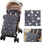 KUNANG Pushchairs Footmuff Sack, Winter Outdoor Universal Warm Footmuff Comfortable Liner Soft Polar Fleece Windproof Anti-Kick Footmuff Stroller Blanket, for Stroller Pram (Gray Thick Section)