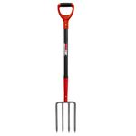 HANTOP 4-Tine Pitch Fork Garden Digging Fork Spading Fork Heavy Duty Pitchfork for Gardening Potato Fork, 43 inches