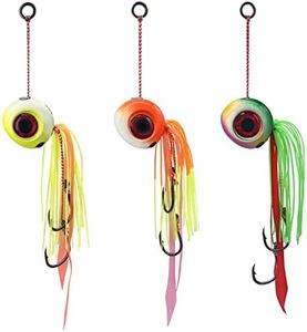 CWSDXM 3PCS Sea Fishing Jigs, 60g-200g tai kabura jig Fishing Lures Luminous Artificial Baits Snapper Kabura Jigs with Assist Hooks Slider Jigs…