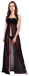 Lola Dola Women's Blended Plain Maxi Baby Doll (Black, Free Size)