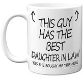 Stuff4 This Guy Has The Best Daughter in Law Mug - Daughter in Law Gifts, 11oz Ceramic Dishwasher Safe Coffee Mugs - Dad Father in Law Fathers Day for Birthday Presents, Premium Cup - Made in UK