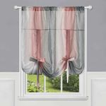 Achim Home Furnishings, Blush Ombre Window Curtain Tie Up Shade, 50" x 63"