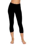 Felina | Cotton Modal Capri Leggings | Super Soft | Lightweight (Black, X-Small)