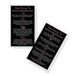 Rapid Spray Tan Pre and Post Care Instructions Cards | 50 Pack | Size 3.5 x 2" inches Business Size | Black with Rosey Pink Design