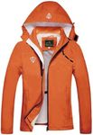 GIISAM Women's Waterproof Rain Jacket,Lightweight Women's Raincoat Windbreaker with Hood for Hiking Travel Outdoor (Orange,S)