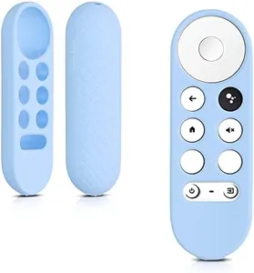 kwmobile Case Compatible with Google Chromecast 2020 4K / Chromecast 2022 HD Case - Soft Silicone Cover for Remote Control - Light Blue