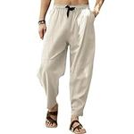 MorwenVeo Men's Cotton Linen Pants 