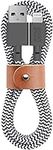 Native Union Belt Cable USB-A to Lightning - 4ft Ultra-Strong Reinforced [MFi Certified] Durable Charging Cable with Leather Strap Compatible with iPhone 14, iPhone 13, iPhone 12 and Earlier (Zebra)