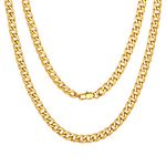 Man Cuban Link Chain Necklace 5MM 18 inch Jewelry Finding Chain for Pendant Dad Gold Chain