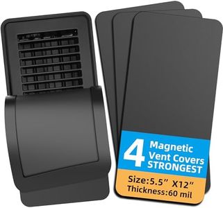 Magnetic Vent Covers (4-Pack) for Complete Sealing of Residential Standard Floor Vent Covers 5.5" X 12" for Floor Wall and Ceiling Vent Covers RV Residential HVAC and Air Conditioning Vents Black