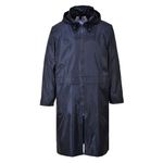 Portwest S438 Men's Waterproof Raincoat - Lightweight Long Rain Jacket with Hood and Pockets Navy, XX-Large