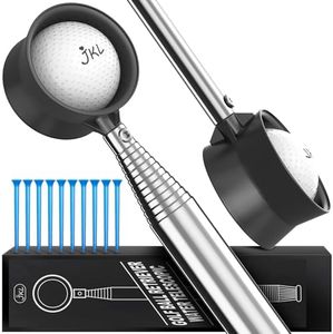 JKL 9Ft/12Ft Golf Ball Retriever for Water Telescopic, Stainless Steel Shaft, High Durability Double-Sided Ball Picker Upper Grabber, Golf Gifts for Golfers