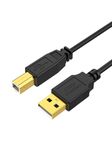 USB Printer Cable 10 FT, CableCreation USB 2.0 Printer Cable to Computer, USB A to USB B Printer Cord Super Speed for HP, Brother, Epson, Canon, Piano, Dac,and More, Black 3M