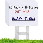 Mejor Conocido 12 Pack 24"x18" White Blank Lawn Yard Signs Corrugated Plastic Sheet Durable H-Stakes, Opening Business, Garage Rent, House Sale