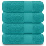 GC GAVENO CAVAILIA Hand Towels For Bathroom - 700 GSM Towels Set of 4 - Egyptian Cotton Towels - Hotel Quality Towels - Machine Washable - Teal - 50X85