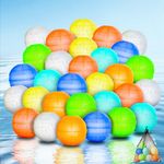 30PCS Reusable Water Balloons, Latex-Free Silicone Water Splash Balls for Kids and Adults, Self-sealing silicone water elastic with mesh bag，Summer Toys Swimming Pool Party Supplies Bath Toy Gift