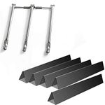 Rejekar Grill Parts for Weber Spirit 300 Series, Porcelain Steel 15.3 inch 7636 Flavorizer Bars & 18 inch Burner Tube Set 69787 for Spirit E310, E320, S310 and S320 Replacement Parts