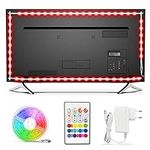 TV LED Backlights, Bason 5050 RGB Led Strip Light for 30-40 inch, 6.17ft/188cm USB TV Bias Lighting with Remote for TV, PC Monitor, Computer Amdient Lighting[Energy Class A+]