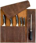 Rustic Leather Knife Roll (5 Pocket