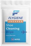 FLYGIENE - Premium Shoe Cleaning Wipes - Individually Wrapped, Quick and Easy-to-Use Sneaker Wipes - Portable Design, Compact, Travel-Friendly - Ideal for On-the-Go Shoe Care and Cleaning(Pack of 10)