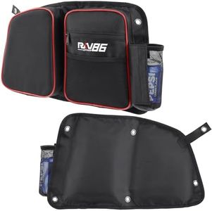 RKV86 Rear Door Bags for RZR, Heavy-Duty 1680D Waterproof, UTV Storage Bags with Knee Pad Cup Holder, for Polaris RZR XP4 1000(14-23), 4 900(15-18), XP4 Turbo(16-19), XP4 Turbo S(19-21) Red