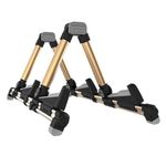 GALUX GS-201 2 in 1 Double Holders Guitar Stand Adjustable Stand for Electric Guitar Bass Guitar (Gold)