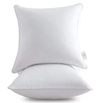 Leeden 18 x 18 Pillow Inserts (Set of 2) - Throw Pillow Inserts with 100% Cotton Cover - 18 Inch Square Interior Sofa Pillow Inserts - Decorative Pillow Insert Pair - White Couch Pillow