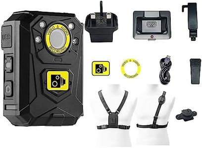 Brifield® BR1 MINI Body Camera QHD 1512p 64GB Internal Memory Card, Night Vision Body Cam, Body Worn Camera, Body Cameras Klick Fast Shoulder and Chest Harness