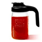 County Line Kitchen Glass Mason Jar Pitcher with Lid - Wide Mouth, 1 Quart (32 oz) - Heavy Duty, Leak Proof - Sun & Iced Tea, Cold Brew Coffee, Breast Milk Storage, Flavored Water & More