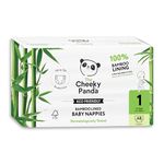 The Cheeky Panda Bamboo Nappies Newborn Size 1 | 48 Eco Friendly Nappies | Super Absorbent Hypoallergenic Baby Diapers (2-5kg)