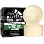 Men’s All-in-One Soap Bars – Extra Thick 1.6” Glycerin Soap Bars For Hair and Body – Includes 2 Soaps - Pacific Pine Scent - Made with Coconut Oil, Oat Protein, and Black Pine Essential Oil - 14.5 oz