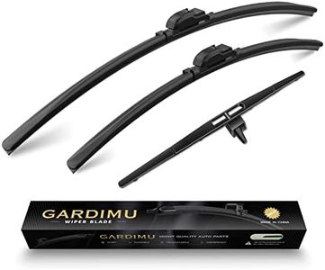 GARDIMU Front and Rear Windshield Wiper Blades, 3 Pcs Front and Back Windshield Wipers Blades Replacement for Honda pilot 2009-2015, Car Window Wiper Blades for 2009 2010 2011 2012 2013 2014 2015.