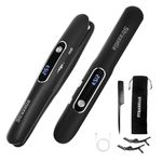 Mini Cordless Hair Straighteners and Curler,5000mAh Rechargeable Travel Straighteners Cordless with LED Display,2 in 1 Portable Flat Iron Hair Straightener 3 Temp Levels for Fine to Thick Hair(Black)