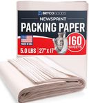 Bryco Goods Packing Paper Sheets for Moving - 5lb - 160 Sheets of Newsprint Paper - Must Have in Your Moving Supplies - 27" x 17" - Made in USA - Newspaper