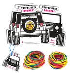 Ducked Tags | You've Been Ducked Card | Duck Duck Tag | Ducking Cards to Attach to Rubber Ducks 2.08 x 2.08" Size 30 Cards | Car Shape | with Round Hole and Twine