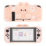 GeekShare Cute Plush Protective Case Cover Compatible with Nintendo Switch/OLED - Shock-Absorption and Anti-Scratch Skin Case for OLED/Switch - Plush Rabbit (For Nintendo Switch 2017)