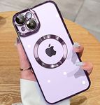 JUESHITUO for iPhone 14 Case with Integrated Camera Lens Protection [TOP N56 Magnets] [Military Grade Drop Protection] for Magsafe Women Men iPhone 14 Cover Case 6.1" Purple