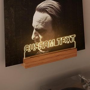 YuanDian Personalised Now Playing Vinyl Record Stand Wall Mount, Now Spinning Record Player Stand, Wooden Acrylic Holder for Vinyl Album Display and Storage with Warm White Color Lights