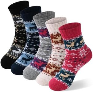 besky Warm Socks for Women Cozy Fuzzy Winter Socks Cotton Soft Crew Socks Christmas Gifts for Women
