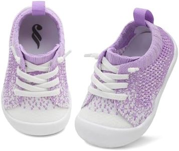 Infant Sneakers Baby Shoes for Girls Socks Shoes for Toddler Walking Shoes Purple 12-18 Months