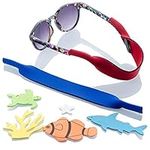 Baby Glasses and Sunglasses Strap 2pk | Active Kids with Deep Sea Stickers (Blue + Red)