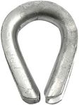 DuraBrite Galvanized Steel Heavy-Duty Cable Thimbles - 1/8" Wire Rope, Marine Grade (Pack of 50)