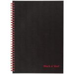 Black n' Red Notebook, Business Journal, 9-7/8" x 6-7/8", 70 Sheets, Ruled, Optik Paper, Scribzee App, Hardcover, Wirebound, Black (400110532)