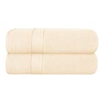 GLAMBURG 700 GSM Premium Cotton 2-Pack Oversized Extra Large Bath Sheet Set - 100% Combed Cotton - 2 Bath Sheets 35x70 - Luxury Hotel & Spa Quality - Durable Ultra Soft Highly Absorbent - Ivory