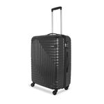 American Tourister Ivy Nxt 68Cm Medium Hardside Polycarbonate 4 Wheel Spinner Check-in Suitcase with Multi-Stage Telescopic Trolley and Mounted TSA Lock for Women & Men - Black